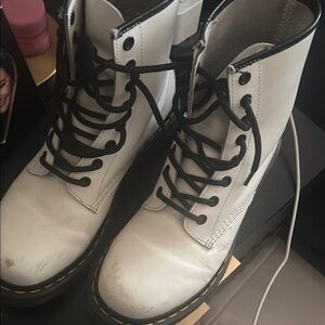 Dr. Martens Women's White Leather Boots
